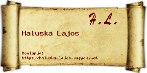 Haluska Lajos névjegykártya
